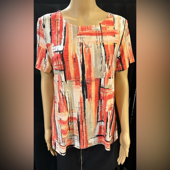 JM Collection short sleeve blouse sz M - Picture 1 of 6